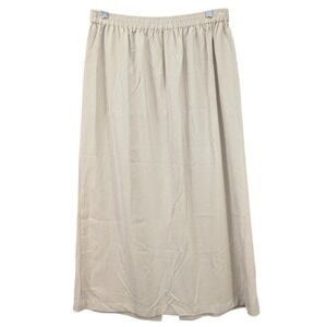 Toofan Pleated Pull On Midi Skirt Elastic Waist Women's XL 100%Tencel Boho India